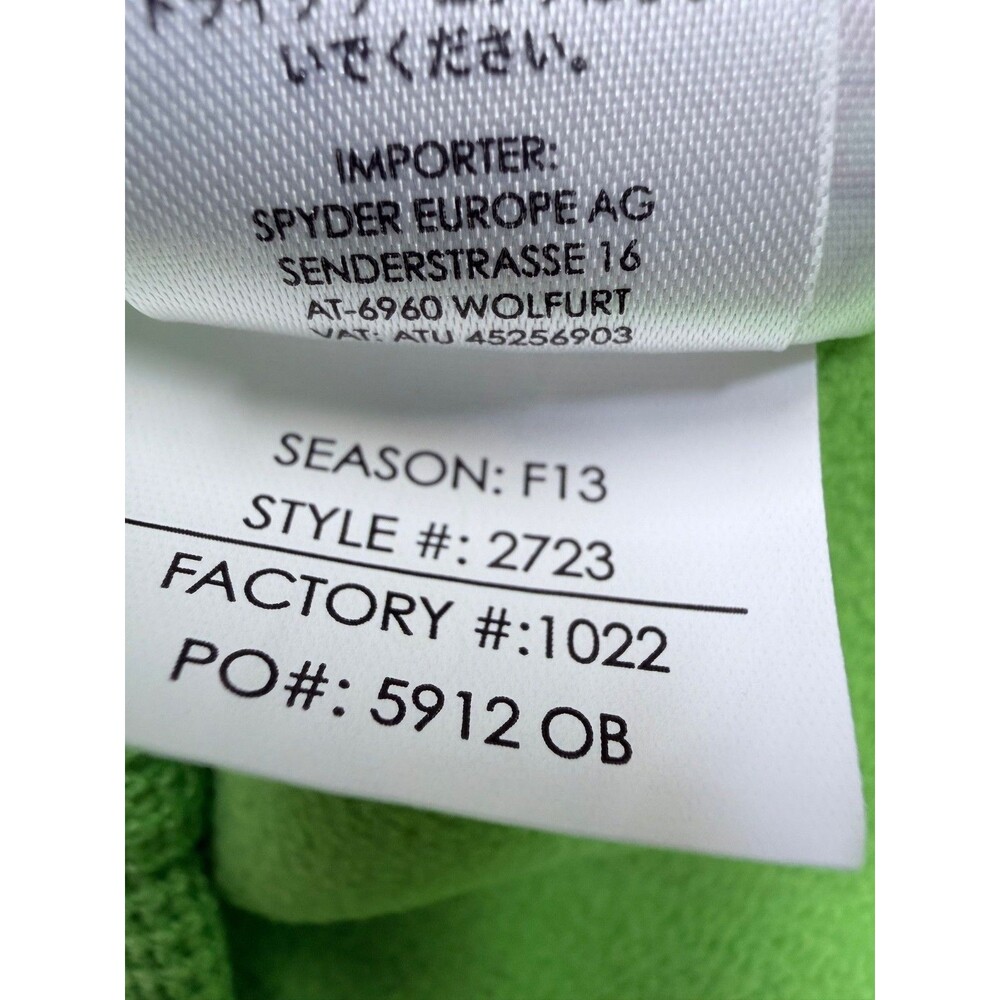 Spyder Women's Core Sweater Active Jacket Neon Lime Green Full Zip Knit Y2K L - Picture 14 of 15
